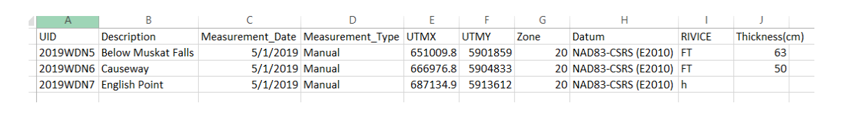 River Ice Change Detection Input